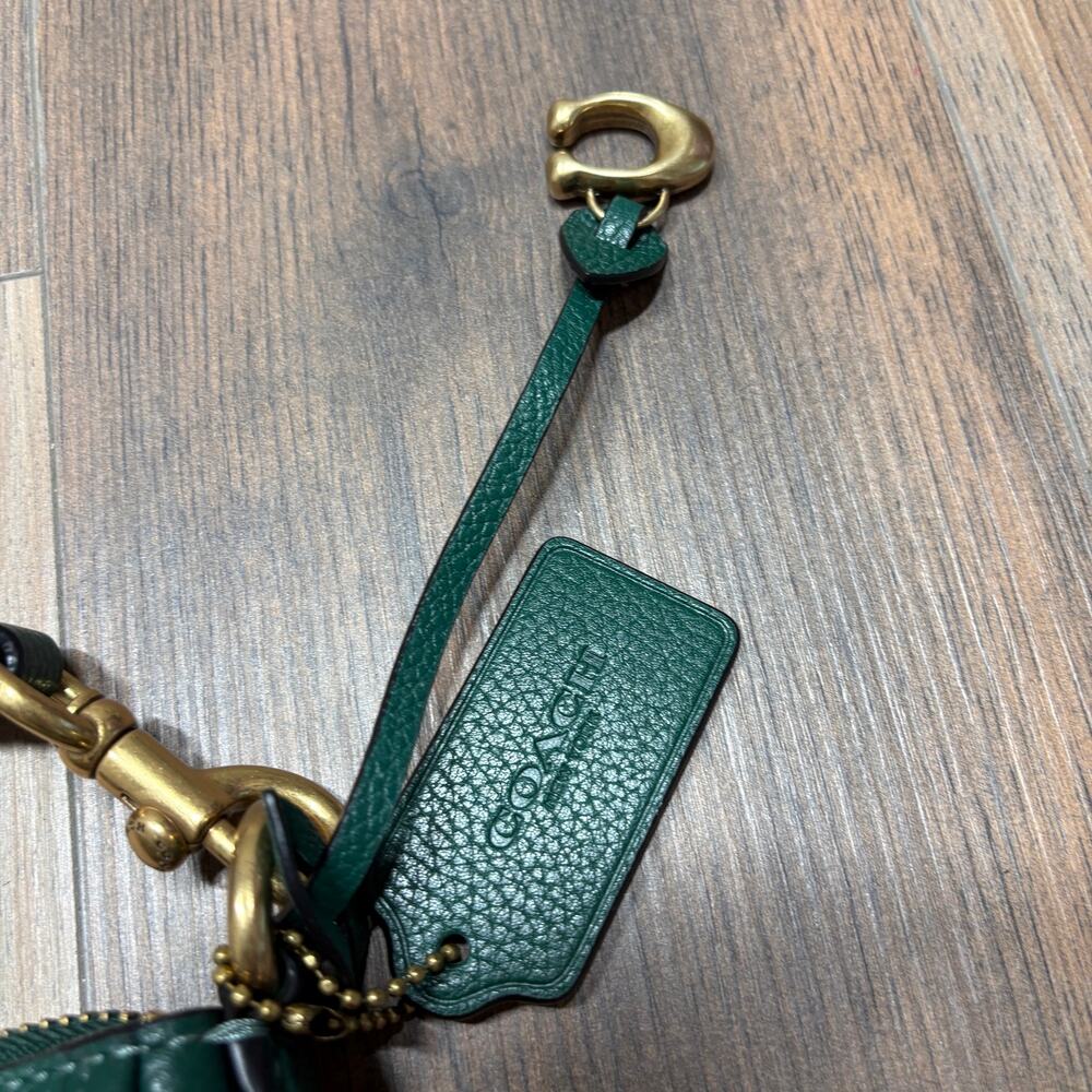 Coach Chaise Crossbody Bag Dark Pine Leather Detachable Strap Zip Back Pocket - Picture 3 of 12